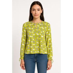 Robert Rodriguez Floral Blouse With Open Arm Styling S